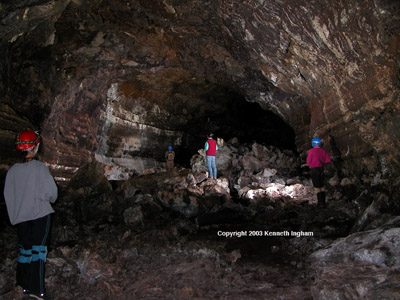 View deeper into Four Windows Cave, El Malpais National Monument. Photo by Kenneth Ingham, July, 2003.
